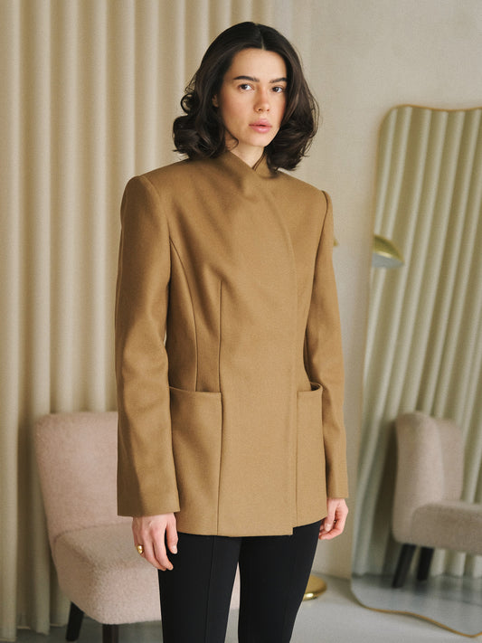 Taillierte Jacke aus Kamelwolle