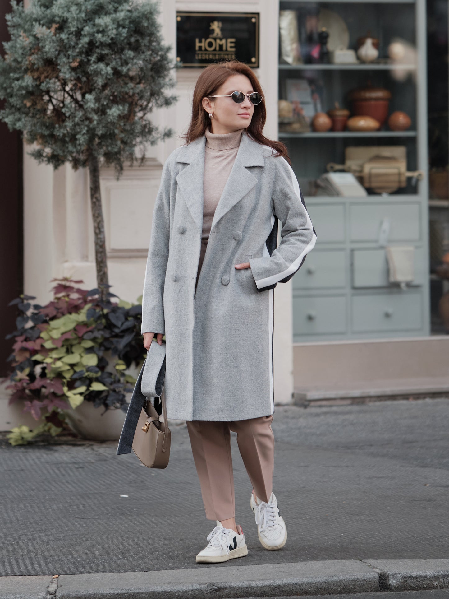Three-color Midi Wool Coat 2