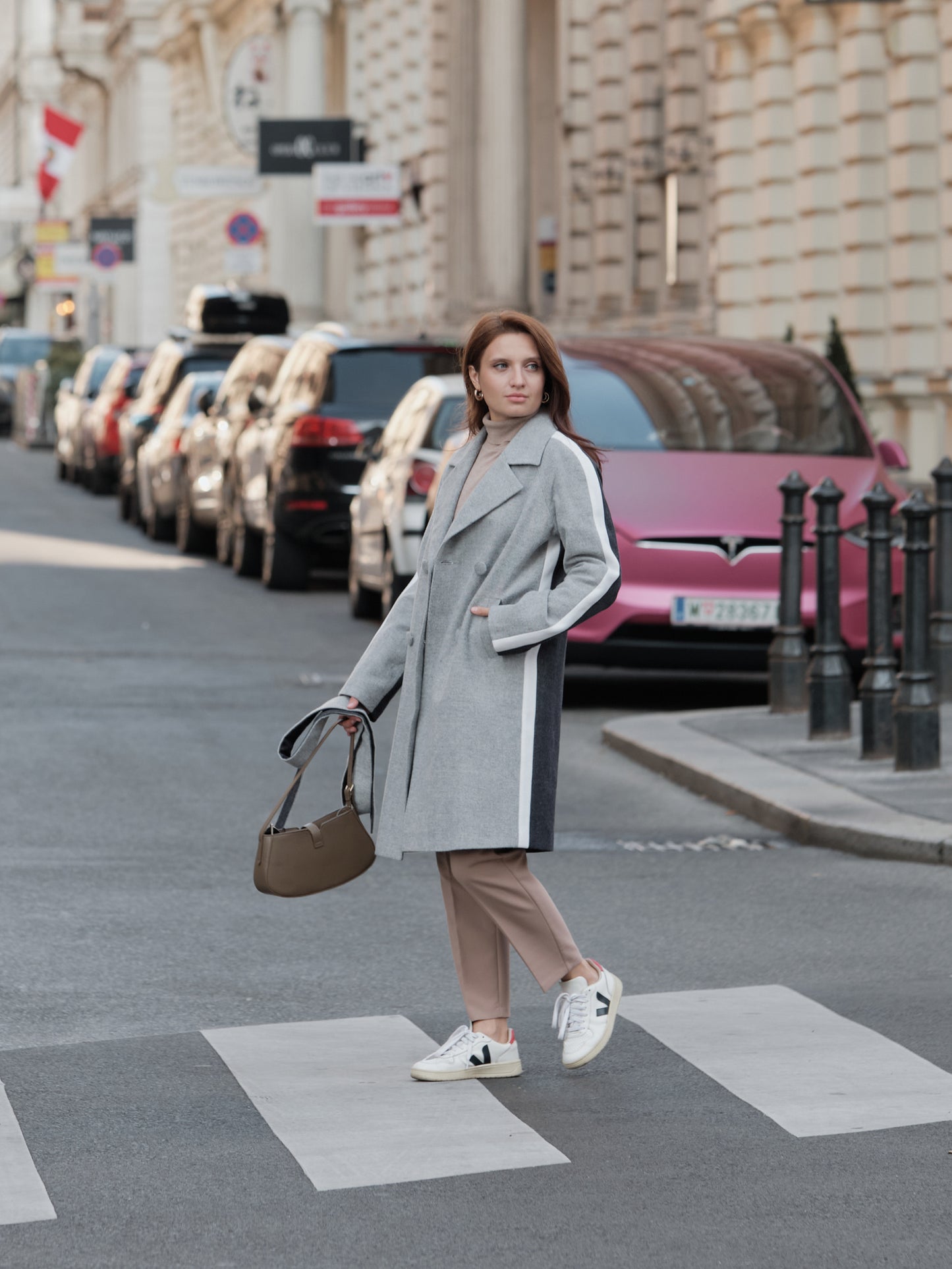 Three-color Midi Wool Coat 3