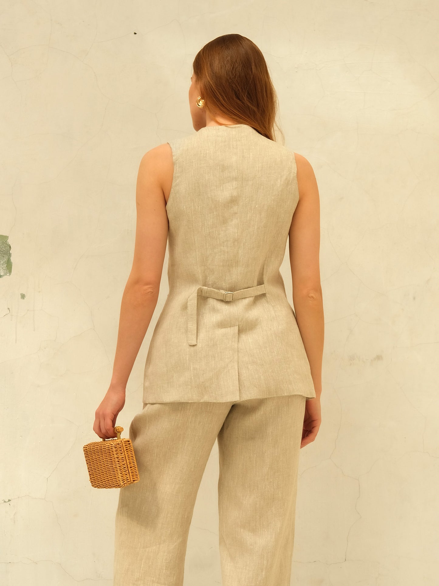 Leinenweste, Naturbeige