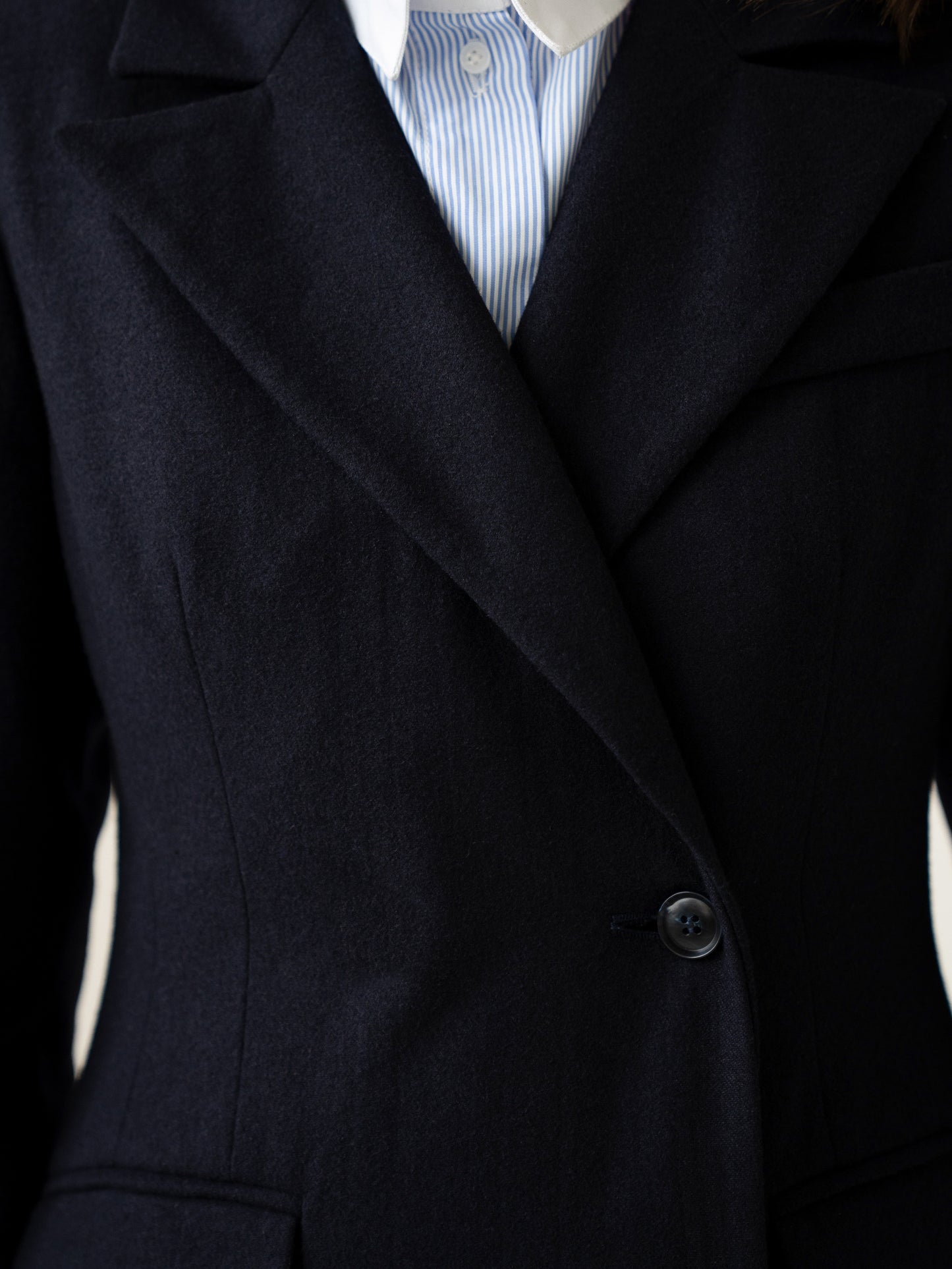 Wool & Cashmere Coat "Queen", Navy blue