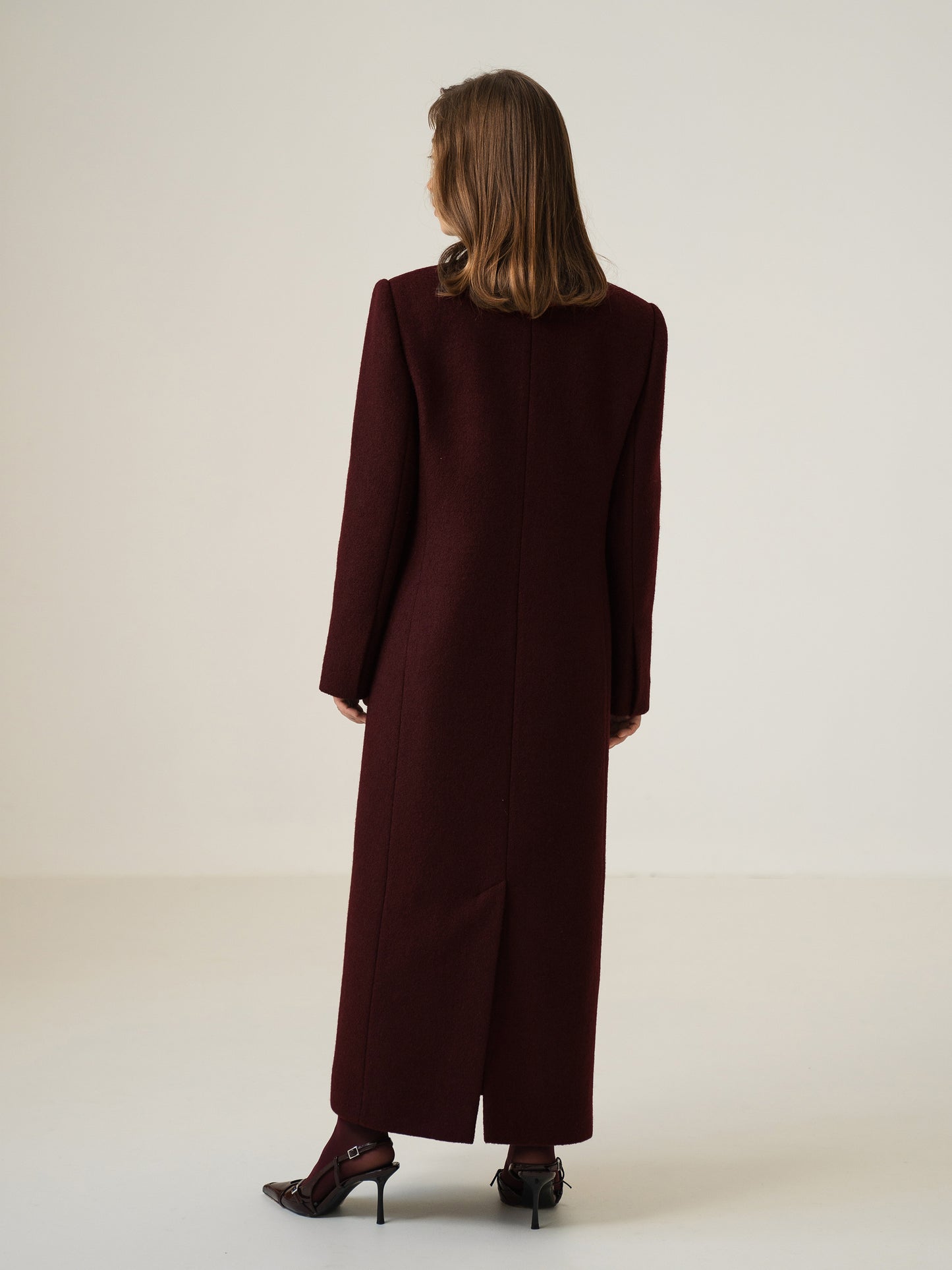 Oversized Wool Coat, Burgundy