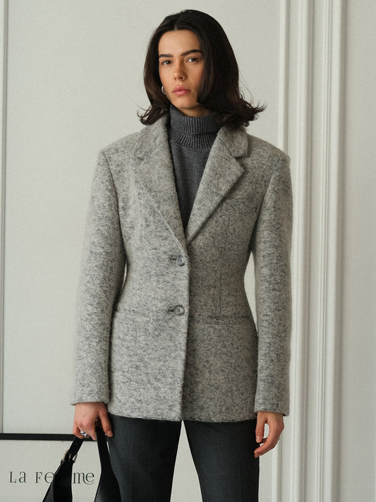 Tailored Grey Wool Blazer